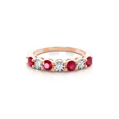 Rose Gold Ruby Diamond Engagement Rings