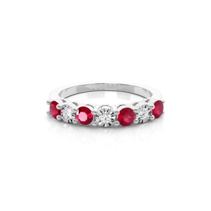 Ruby 4 Prong Half Eternity Ring