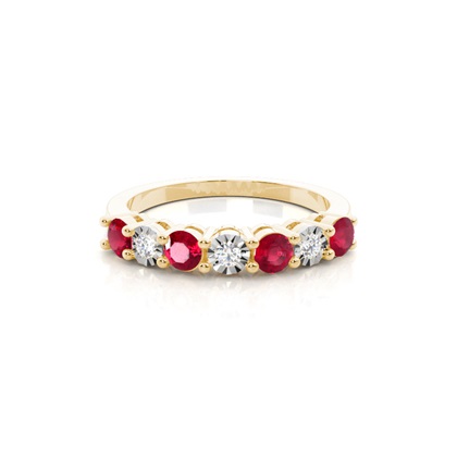 Yellow Gold Ruby Diamond Engagement Rings