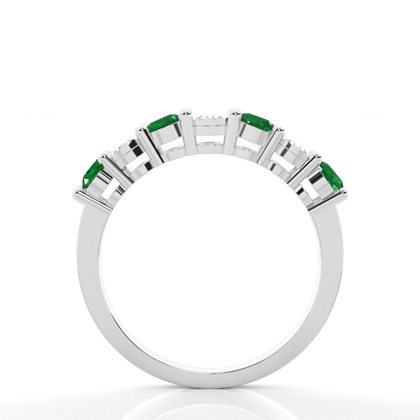 Smaragd 4 Prong Halbe Ewigkeit Ring