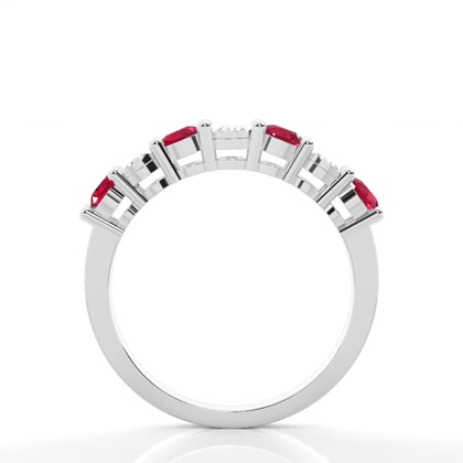 Ruby 4 Prong Half Eternity Ring