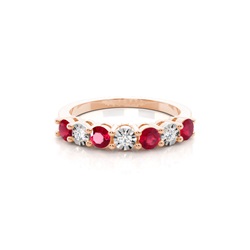 Ruby 4 Prong Half Eternity Ring