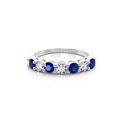 Blauer Saphir 4 Prong Halben Ewigkeit Ring