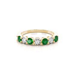 Emerald 4 Prong Half Eternity Ring