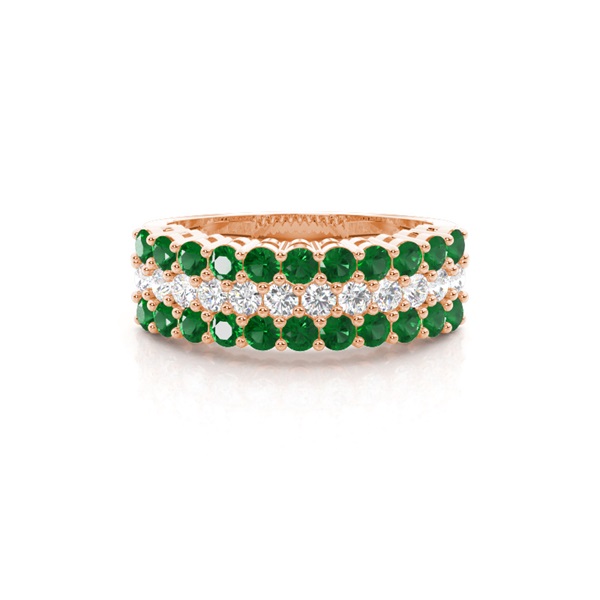 4 Prong Emerald Half Eternity Ring