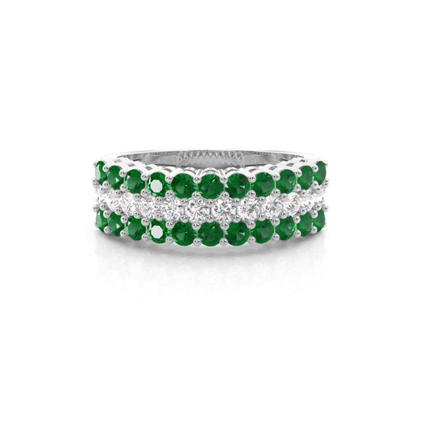 4 Prong Emerald Half Eternity Ring