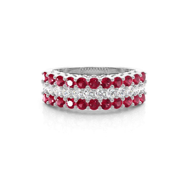 4 Prong Ruby Half Eternity Ring