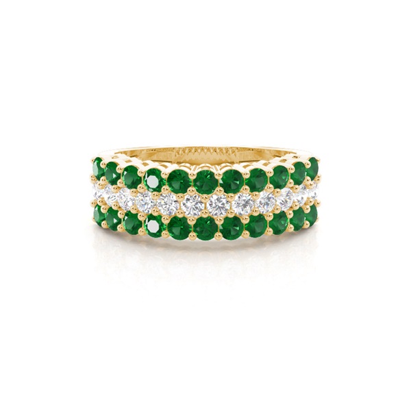 4 Prong Emerald Half Eternity Ring
