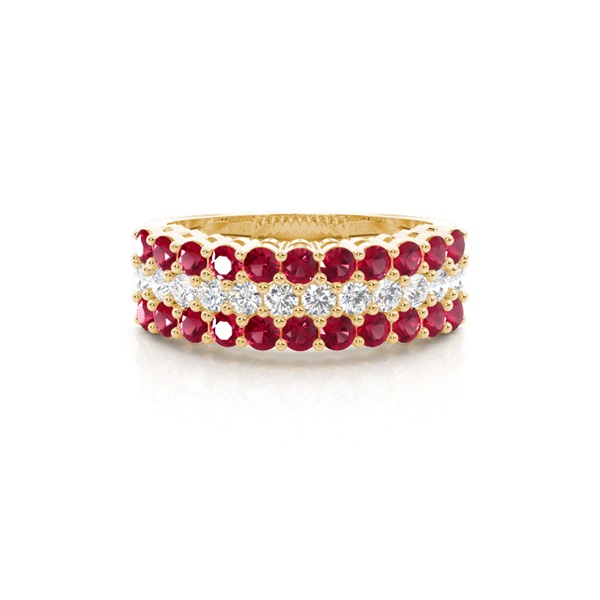 4 Prong Ruby Half Eternity Ring