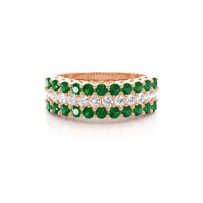 Rose Gold Emerald Diamond Rings