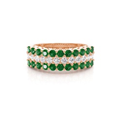 4 Prong Emerald Half Eternity Ring