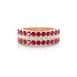 4 Prong Ruby Half Eternity Ring