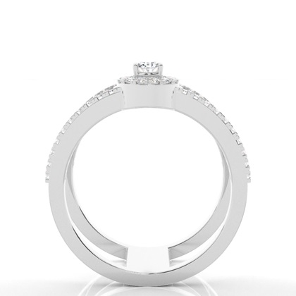 Pave Setting Oval Diamond Fashion Ring