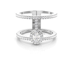 Ovaler Diamant-Modering in Pavefassung