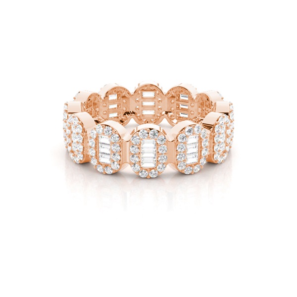 Prong Setting Baguette Diamond Full Eternity Diamond Ring