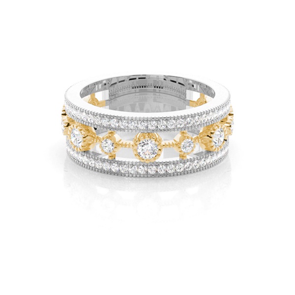Pave Setting Round Diamond Fashion Ring