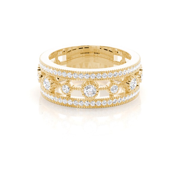 Pave Setting Round Diamond Fashion Ring