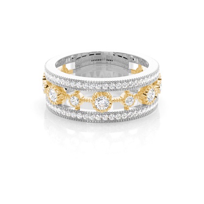 Pave Setting Round Diamond Fashion Ring