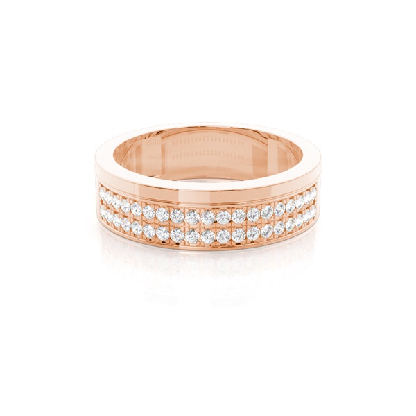 Studded Comfort Fit Mens Wedding Band