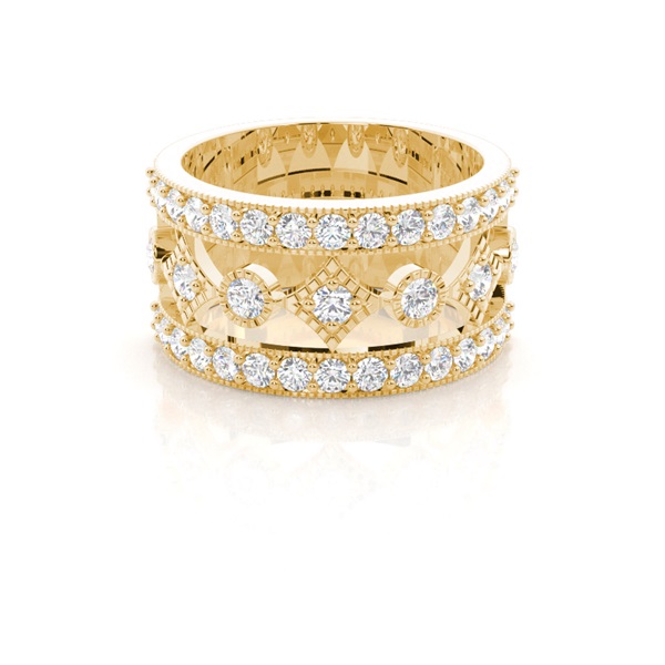 Pave Setting Round Half Eternity Diamond Ring