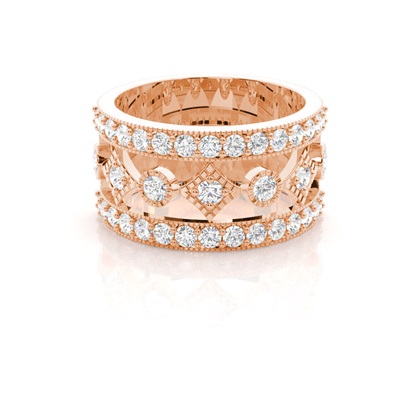 Rose Gold Half Eternity Diamond Rings