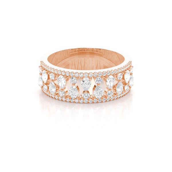 3 Prong Setting Pear Diamond Fashion Ring