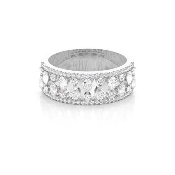 3 Prong Setting Pear Diamond Fashion Ring