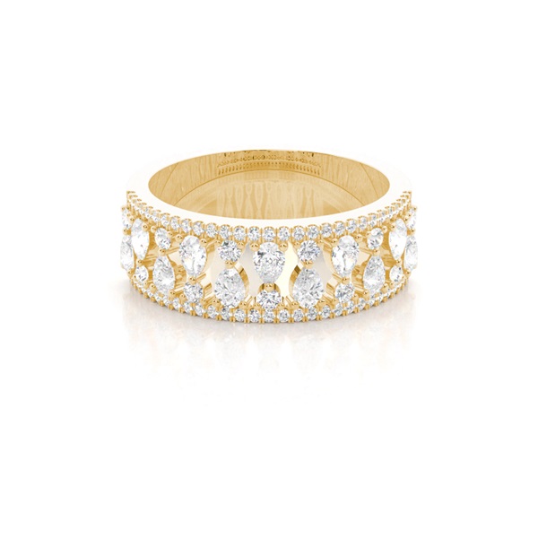 3 Prong Setting Pear Diamond Fashion Ring