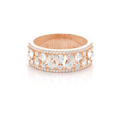Pear Rose Gold Anniversary Diamond Rings