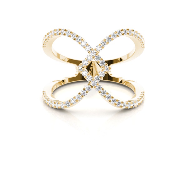 Diamond Prong Setting Round Fashion Ring