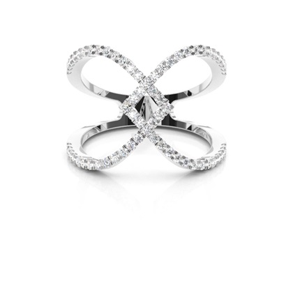 Diamond Prong Setting Round Fashion Ring