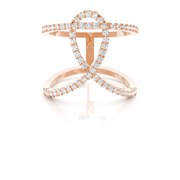 Pave Setting Round Diamond Fashion Ring