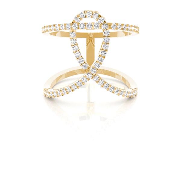 Pave Setting Round Diamond Fashion Ring