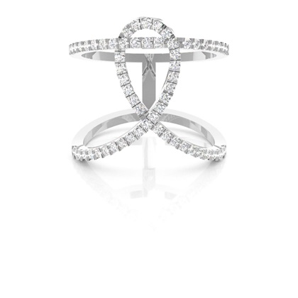 Pave Setting Round Diamond Fashion Ring