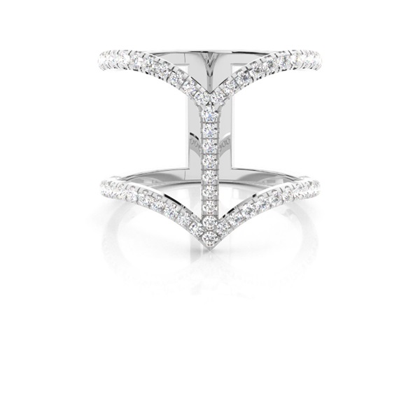 Pave Setting Round Diamond Fashion Ring