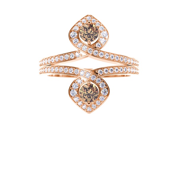 Full Setting Champagne Diamond Fashion Ring