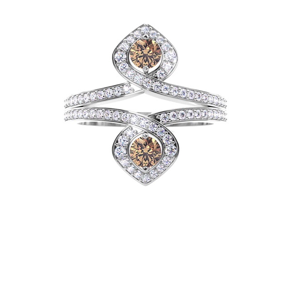 Full Setting Champagne Diamond Fashion Ring