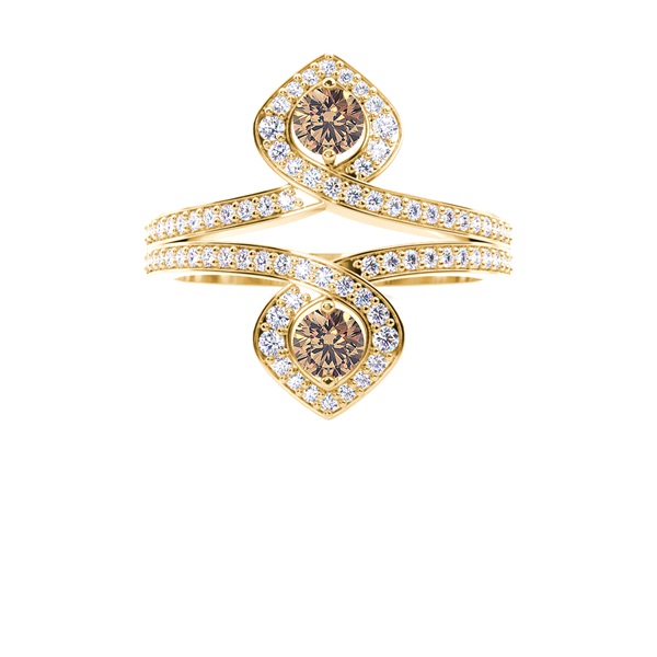Full Setting Champagne Diamond Fashion Ring