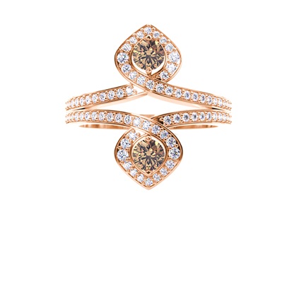 Round Champagne Diamond Rings