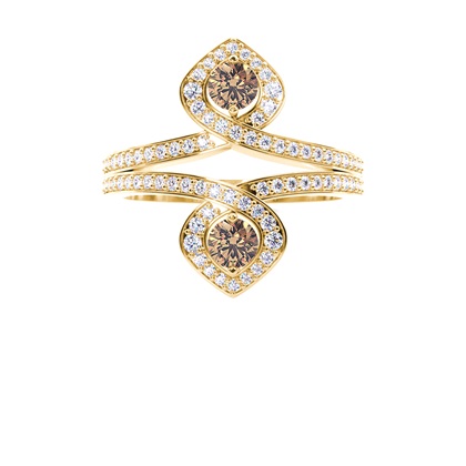 Yellow Gold Champagne Diamond Rings
