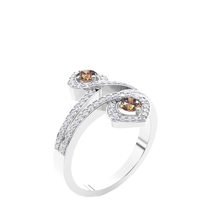 Full Setting Champagne Diamond Fashion Ring