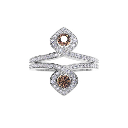 Full Setting Champagne Diamond Fashion Ring