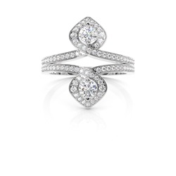 Modischer Ring mit rundem Diamanten in voller Fassung