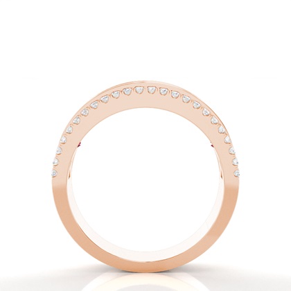 Runder Und Prinzessin Half Eternity Ruby Ring