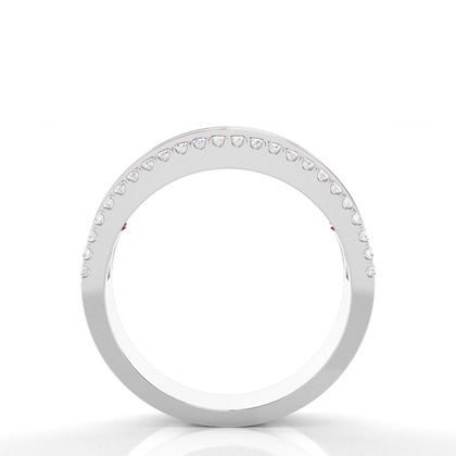 Runder Und Prinzessin Half Eternity Ruby Ring