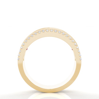 Runder Und Prinzessin Half Eternity Ruby Ring