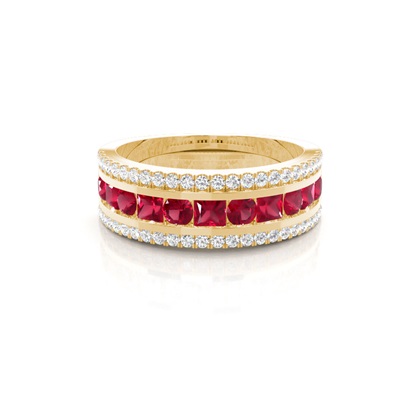 Yellow Gold Gemstone Rings & Diamond Earrings