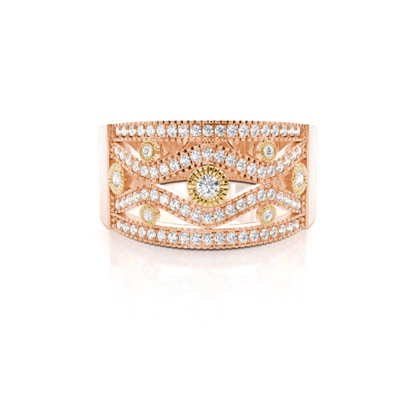 Pave Setting Round Diamond Fashion Ring
