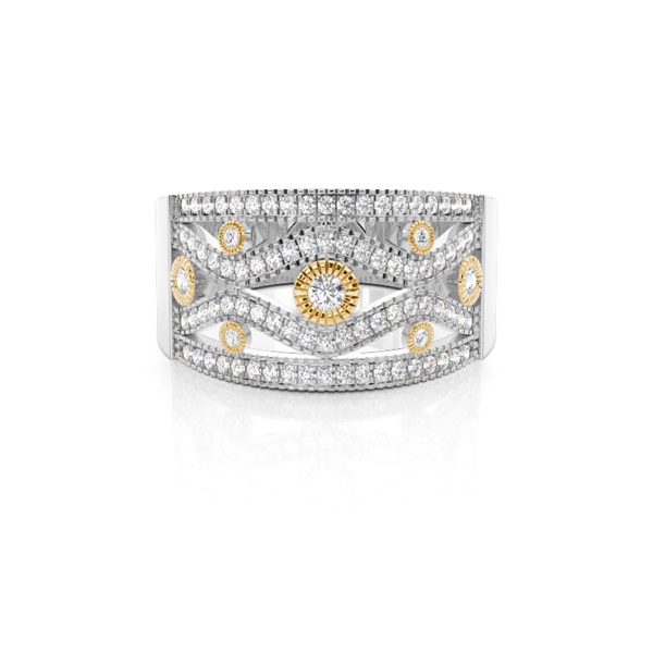 Pave Setting Round Diamond Fashion Ring