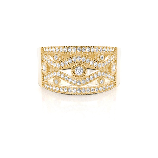 Pave Setting Round Diamond Fashion Ring